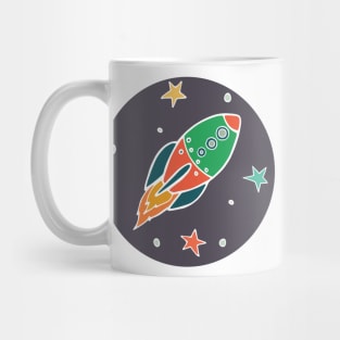 Cartoon space rocket Mug